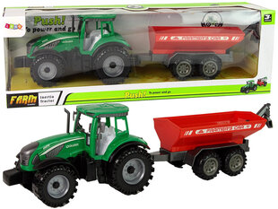 Зеленый трактор с красным фрикционным приводом прицепа цена и информация | Игрушки для мальчиков | hansapost.ee