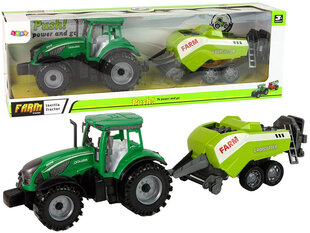 Зеленый сельскохозяйственный трактор, сеялка, фрикционный привод цена и информация | Игрушки для мальчиков | hansapost.ee