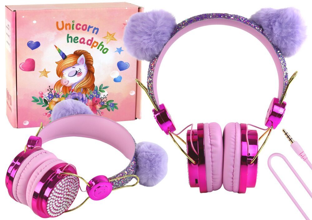 Wired headphones in shades of pink, adjustable ears, microphone hind ja info | Kõrvaklapid | hansapost.ee