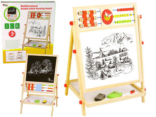 Puidust 2in1 tahvel, Abacus, Kriit, Marker hind ja info | Arendavad laste mänguasjad | hansapost.ee