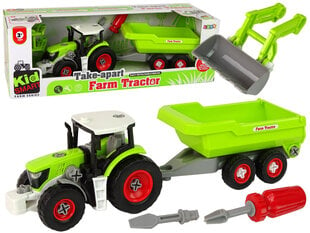 Poolhaagisega traktor, roheline цена и информация | Игрушки для мальчиков | hansapost.ee