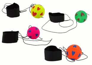 Мяч из искусственной кожи на резинке 6 см, 4 цвета, сердечки цена и информация | Игрушки для мальчиков | hansapost.ee