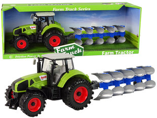 Трактор с фрикционным приводом плуга Зеленый цена и информация | Игрушки для мальчиков | hansapost.ee