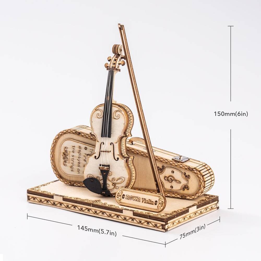 Puidust 3D konstruktor Robotime Viiul, 62 tk hind ja info | Klotsid ja konstruktorid | hansapost.ee