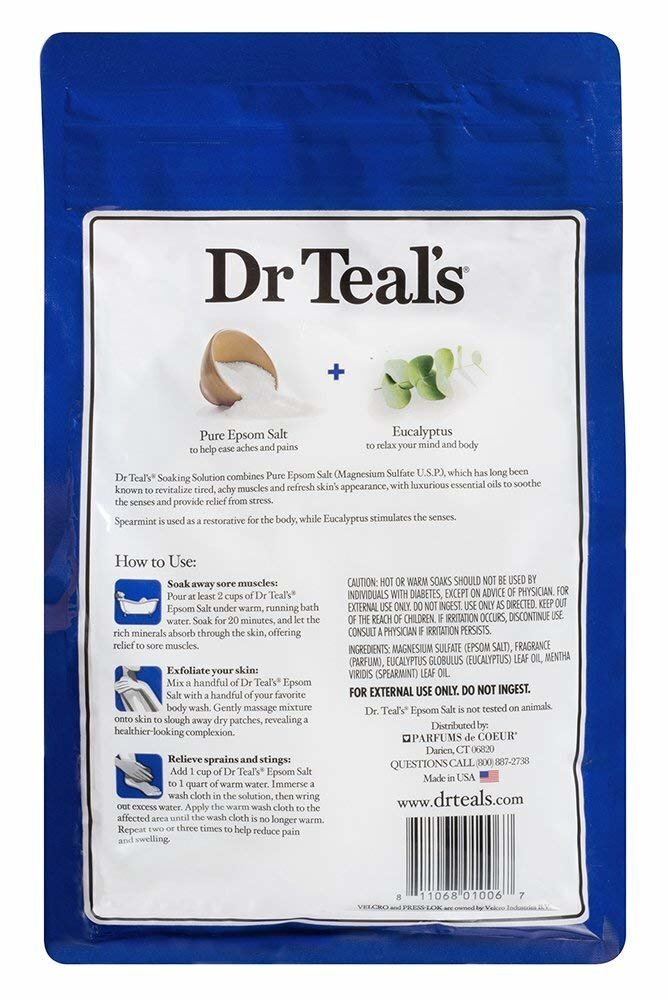 Vannisool Dr Teal's Relax & Relief with Eucalyptus & Spearmint 1,36 kg hind ja info | Dušigeelid, õlid | hansapost.ee