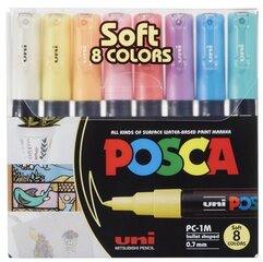 Маркеры Uni- Ball Posca PC-1M Soft Color, 8 цв. цена и информация | Принадлежности для рисования, лепки | hansapost.ee