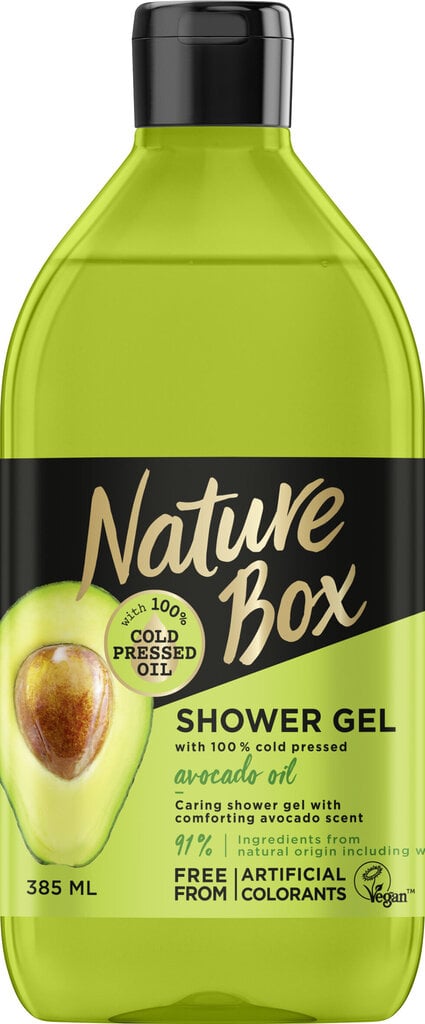 Dušigeel avokaadoõliga NATURE BOX Avocado 385 ml hind ja info | Dušigeelid, õlid | hansapost.ee