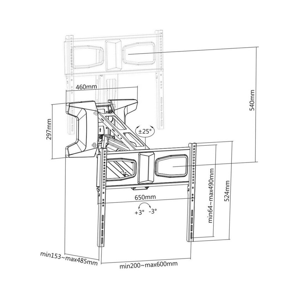 Maclean MC-891 37'' - 70" hind ja info | Teleri seinakinnitused ja hoidjad | hansapost.ee