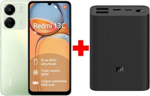Xiaomi Redmi 13C 8/256GB Clover Green + Xiaomi Mi Power Bank 3 Ultra Compact, 10000 mAh hind ja info | Telefonid | hansapost.ee
