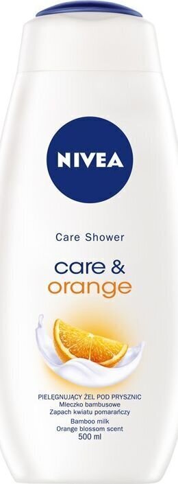 Dušigeel Nivea Care & Orange, 500 ml цена и информация | Dušigeelid, õlid | hansapost.ee