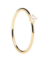 PDPAOLA Элегантное позолоченное кольцо с жемчужиной Solitary Pearl Essentials AN01-160 цена и информация | Кольцо | hansapost.ee