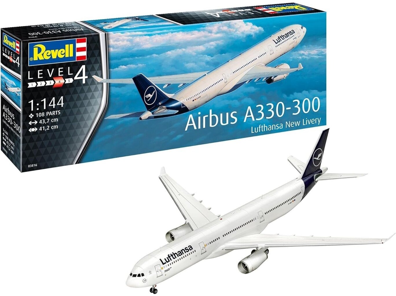 Revell - Airbus A330-300 “Lufthansa New Livery”, 1/144, 03816 цена и информация | Klotsid ja konstruktorid | hansapost.ee