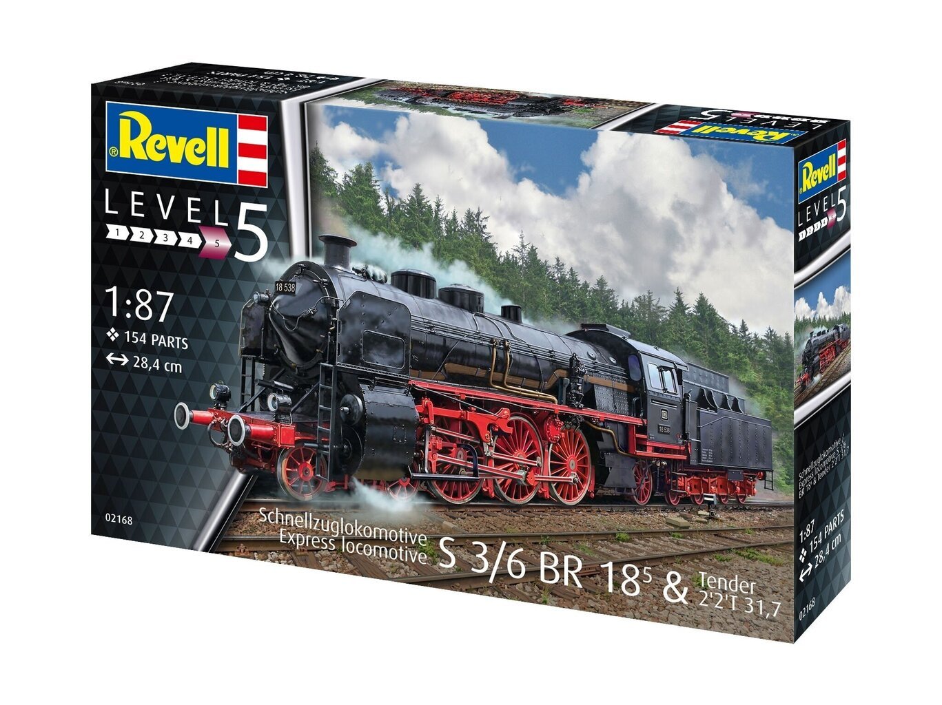 Revell - S3/6 BR18 express locomotive with tender, 1/87, 02168 цена и информация | Klotsid ja konstruktorid | hansapost.ee