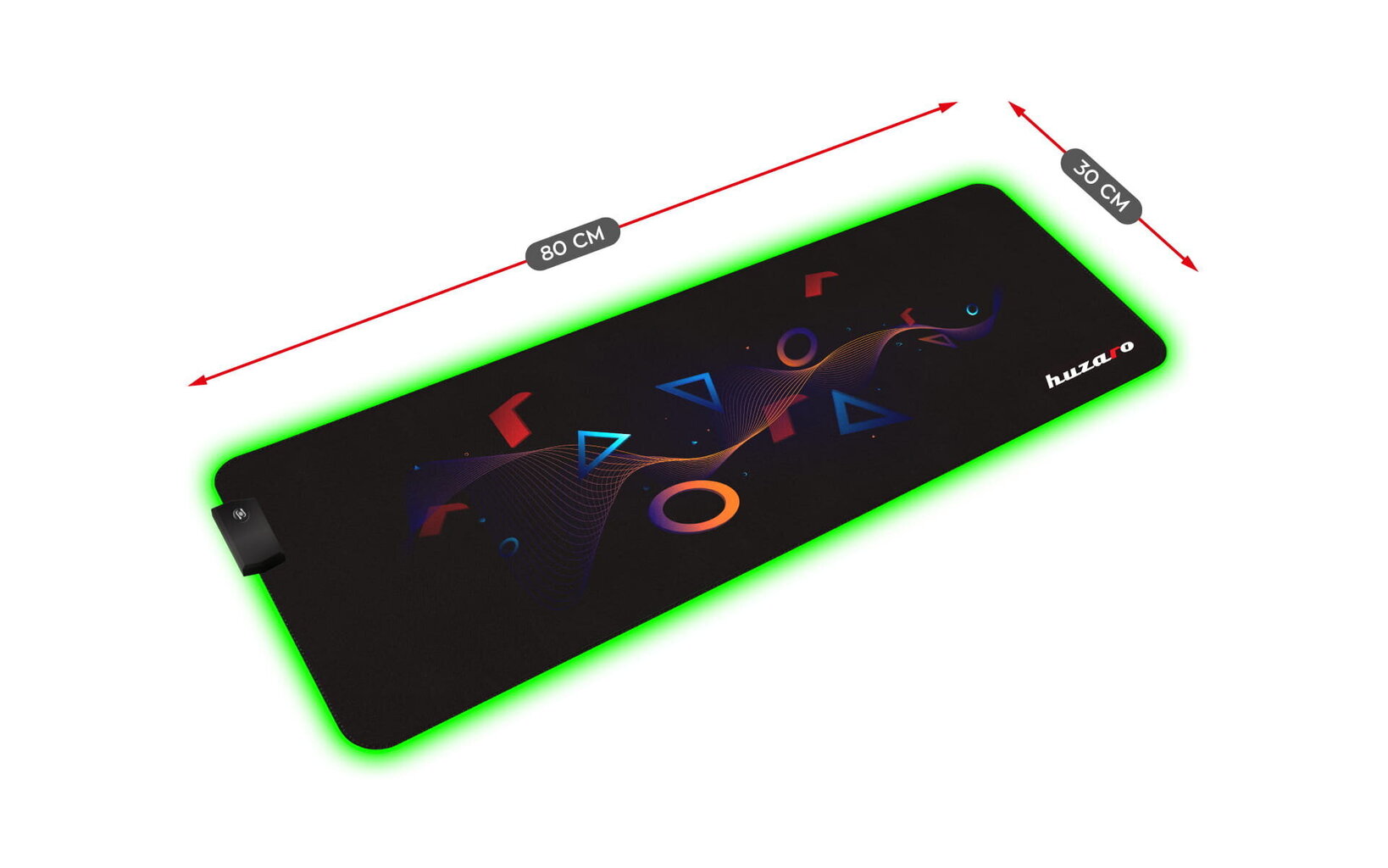 Hiirematt Huzaro Mousepad 2.0 XL RGB, must hind ja info | Arvutihiired | hansapost.ee