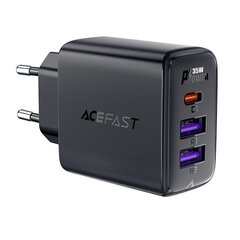 Acefast A57 PD 35W GaN charger 2 x USB-A + USB-C with 3 ports - black цена и информация | Зарядные устройства для телефонов | hansapost.ee
