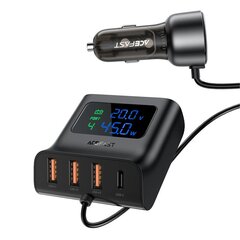 Acefast B11 138W USB-A USB-C Car Charger with 6 Ports - Black цена и информация | Зарядные устройства для телефонов | hansapost.ee