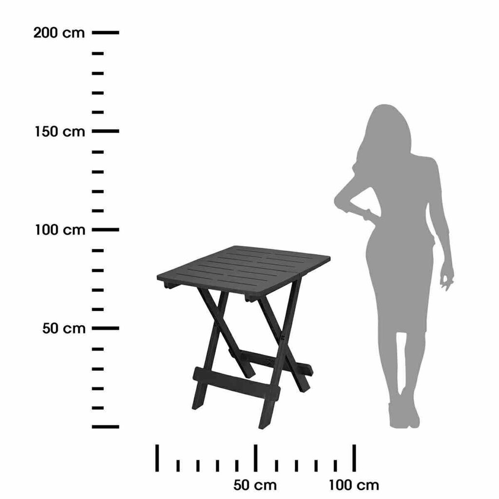 Kokkupandav laud 70 cm, antratsiit 79x72x70 cm, suurus: 79x72x70 cm. hind ja info | Aialauad | hansapost.ee