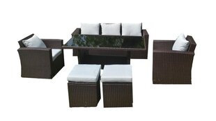6-частей садовый мебельный комплект Strano, коричневый цена и информация | Комплекты уличной мебели | hansapost.ee