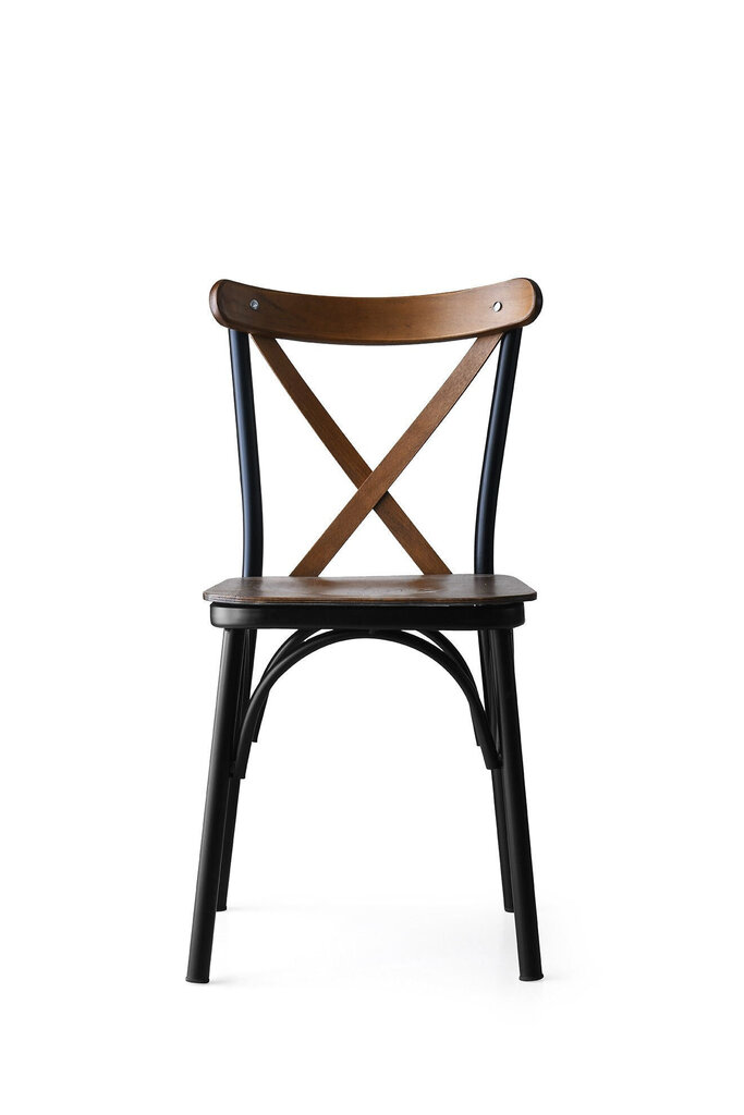 4-tooli komplekt Kalune Design Ekol - 261, pruun/must цена и информация | Köögitoolid, söögitoolid | hansapost.ee