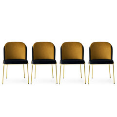 4-tooli komplekt Kalune Design Dore - 106, must/kuldne hind ja info | Köögitoolid, söögitoolid | hansapost.ee