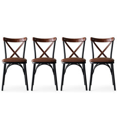4-tooli komplekt Kalune Design Ekol - 1332, pruun/must hind ja info | Köögitoolid, söögitoolid | hansapost.ee