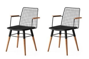 2-tooli komplekt Kalune Design Trend 270, must/pruun цена и информация | Стулья для кухни и столовой | hansapost.ee