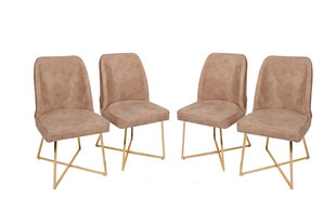4-tooli komplekt Kalune Design Madrid 913, kuld/pruun цена и информация | Стулья для кухни и столовой | hansapost.ee