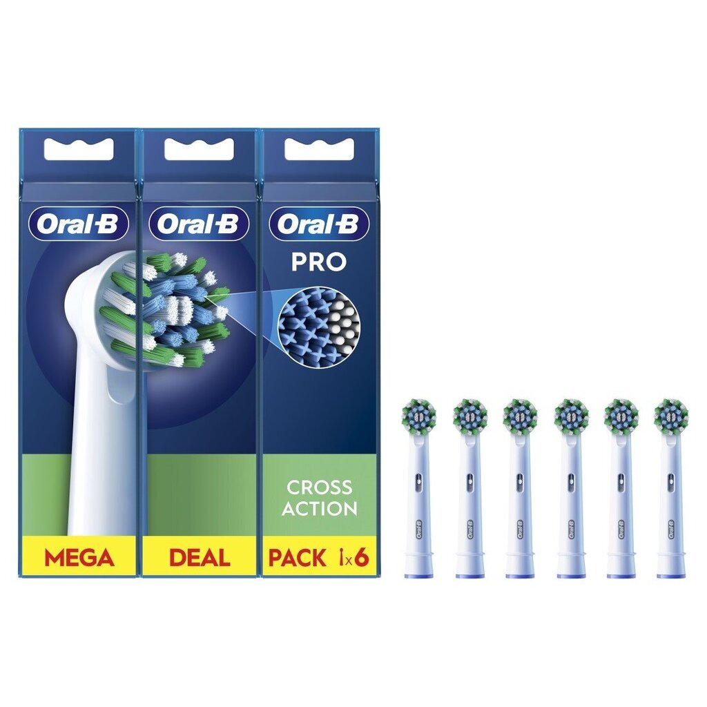 Oral-B EB50-6 Cross Action Pro hind ja info | Elektriliste hambaharjade otsikud | hansapost.ee