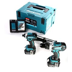 Akutrelli komplekt Makita DLX2145TJ 18V цена и информация | Дрели и шуруповёрты | hansapost.ee