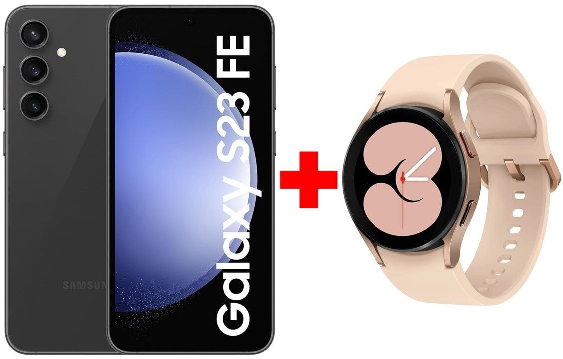 Samsung Galaxy S23 FE 5G 8/128GB Graphite + Samsung Galaxy Watch 4 (LTE,40mm), Pink Gold цена и информация | Telefonid | hansapost.ee
