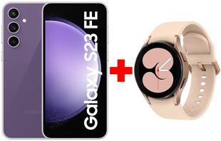Samsung Galaxy S23 FE 5G 8/256GB Purple + Samsung Galaxy Watch 4 (LTE,40mm), Pink Gold hind ja info | Telefonid | hansapost.ee