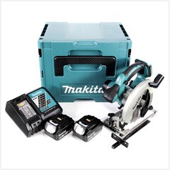 Makita DSS 611 RTJ Aku käsiketassaag 18 V 165 mm + 2x akut 5,0 Ah + laadija + Makpac hind ja info | Elektrilised saed, ketassaed ja tarvikud | hansapost.ee