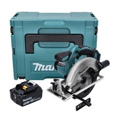 Makita DSS 611 T1J aku käsiketassaag 18 V 165 mm + 1x aku 5,0 Ah + Makpac - ilma laadijata цена и информация | Пилы, циркулярные станки | hansapost.ee