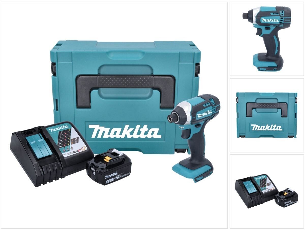 Makita DTD 152 RFJ aku löökvõti 1/4" 18V 165Nm + 2x akut 3,0Ah + laadija Makpac цена и информация | Akutrellid, puurid ja kruvikeerajad | hansapost.ee