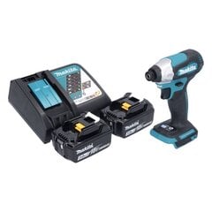 Makita DTD 157 RF aku löökvõti 18 V 140 Nm 1/4" + 2x akut 3,0 Ah + laadija hind ja info | Akutrellid, puurid ja kruvikeerajad | hansapost.ee