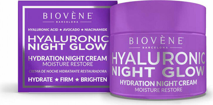 Näokreem Biovène Hyaluronic Night Glow, 50 ml цена и информация | Näokreemid | hansapost.ee