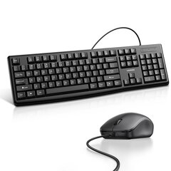 Ugreen MK003 wired keyboard and mouse set - black цена и информация | Клавиатуры | hansapost.ee