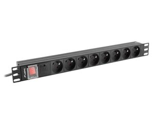 LANBERG POWER STRIP PDU RACK 19&quot; (1U, 16A, 8X 230V PL, 2м) цена и информация | Аксессуары для корпусов | hansapost.ee