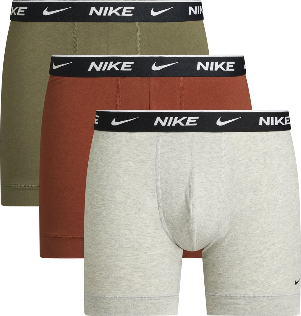 Nike meeste bokserid EVERYDAY COTTON STRETCH 3pk, tumeroheline-helehall-terrakota цена и информация | Aluspesu meestele | hansapost.ee