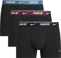 Мужские боксеры Nike EVERYDAY COTTON STRETCH TRUNK 3 шт, черные цена и информация | Нижнее белье для мужчин | hansapost.ee