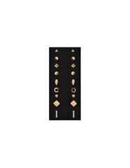 Комплект позолоченных минималистичных серёг Troli - Золотые шпильки (9 пар) sTO2993 цена и информация | Серьги | hansapost.ee
