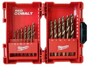 Metallipuuride komplekt Milwaukee Red Cobalt HSS-G Co, 1-10 mm, 19-osaline цена и информация | Механические инструменты | hansapost.ee