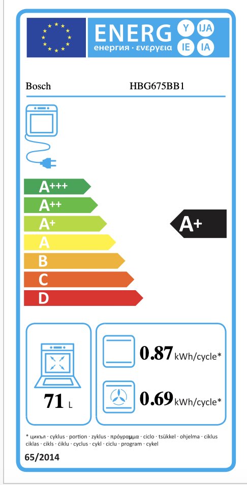 Ahi BOSCH HBG675BB1 71 L Display TFT 3600W price and information | Ahjud | hansapost.ee