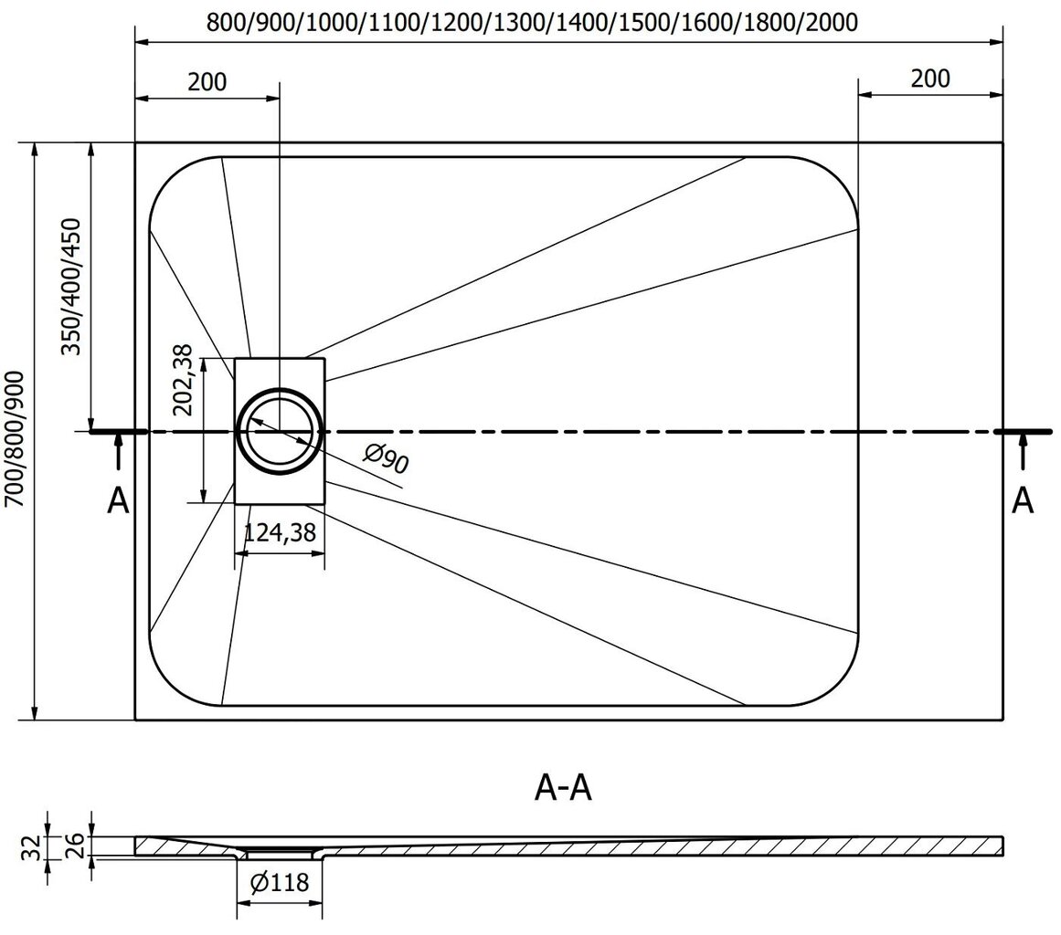 Kahjustatud pakendiga toode. Ristkülikukujuline dušialus Mexen Hugo SMC sifooniga, White, 120x70,80,90 cm hind ja info | Sanitaartehnika defektiga pakendis | hansapost.ee