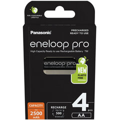 Аккумуляторы Panasonic Eneloop PRO HR6/AA 2500мАч - блистерная упаковка 4шт цена и информация | Аккумуляторы для фотоаппаратов | hansapost.ee