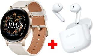 Huawei Watch GT 3 Elegant White Leather (42mm) + Huawei FreeBuds SE 2 White hind ja info | Nutikellad, laste nutikellad | hansapost.ee