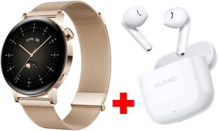 Huawei Watch GT 3 Elegant Light Gold (42mm) + Huawei FreeBuds SE 2 White цена и информация | Смарт-часы | hansapost.ee