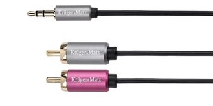 Kruger&Matz, 3,5 mm, 2 RCA, 1 m hind ja info | Juhtmed ja kaablid | hansapost.ee