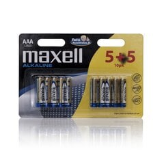 Maxell Alkaline LR3(AAA) батареи (5+5)шт упаковка цена и информация | Батерейки | hansapost.ee