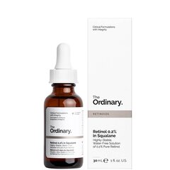 Retinol 0.2% in Squalane seerum retinooliga The Ordinary Retinol 0.2% in Squalane, 30 ml hind ja info | Näoõlid, ampullid ja seerumid | hansapost.ee